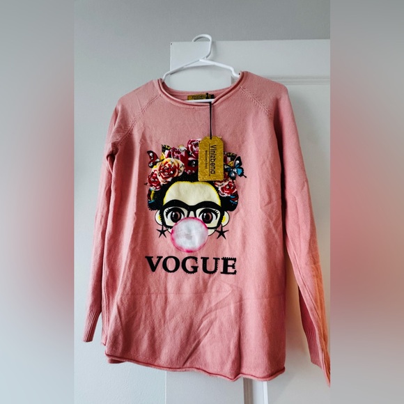 VOGUE Pink Graphic Sweatshirt - Women's Sweater - Picture 7 of 7